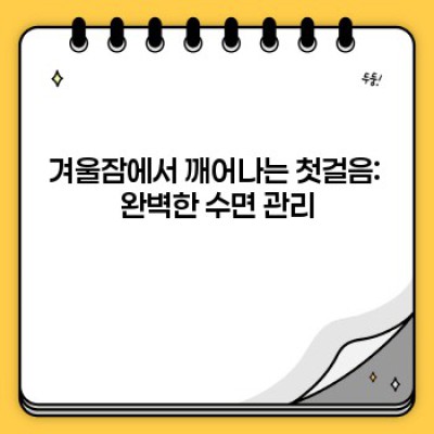 겨울철 아침 루틴 완벽 가이드: 꽁꽁 언 몸과 마음을 깨우는 7가지 비법