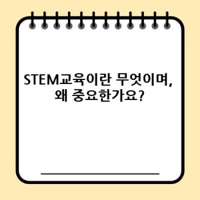 STEM교육 요약정보 우선 확인: 미래 인재 육성의 핵심, 제대로 알고 시작하세요!