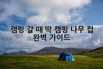 캠핑 갈 때 딱! 캠핑 나무 컵 완벽 가이드