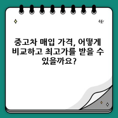 중고차 매입 업체 선택 완벽 가이드: 최고가 매입과 안전 거래를 위한 모든 것