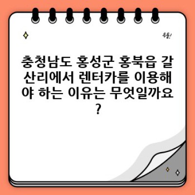 충청남도 홍성군 홍북읍 갈산리 렌터카 예약: 모바일 예약으로 편리하게!  필수 정보 미리보기