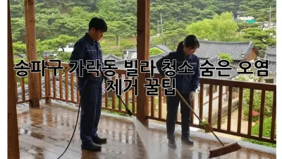 송파구 가락동 빌라 청소: 숨은 오염 제거 꿀팁!
